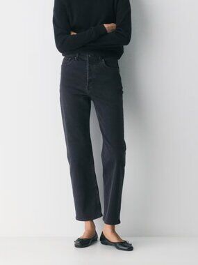 Denim Forum Arlo Hi-Rise Straight Jean - Black, Size 26